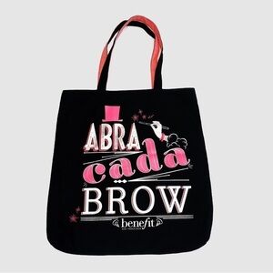 Benefit Canvas Tote Abracadabrow Black Pink Silver